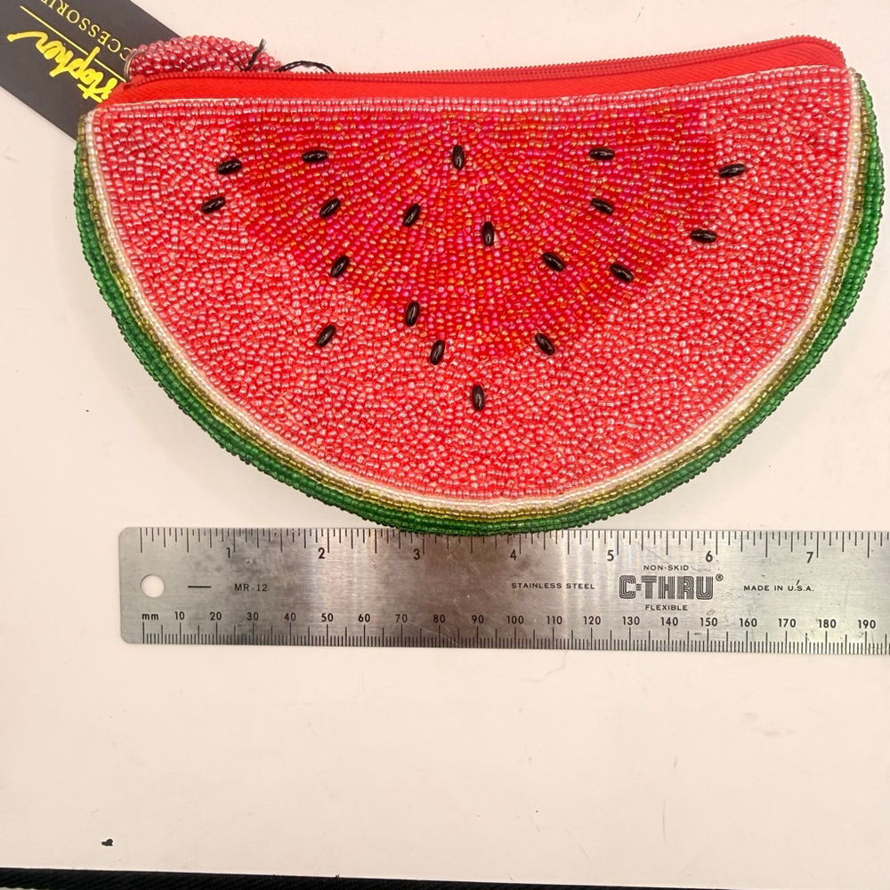 Vintage Y2K Women's Inge Christopher Watermelon Beaded Wristlet